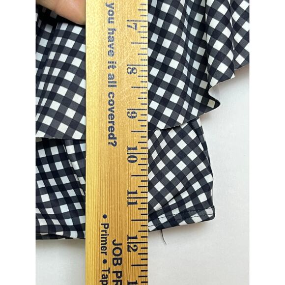 Albion Womens M Black White Gingham 2 Piece Bikini Swimsuit Set Retro High Waist - Picture 5 of 12